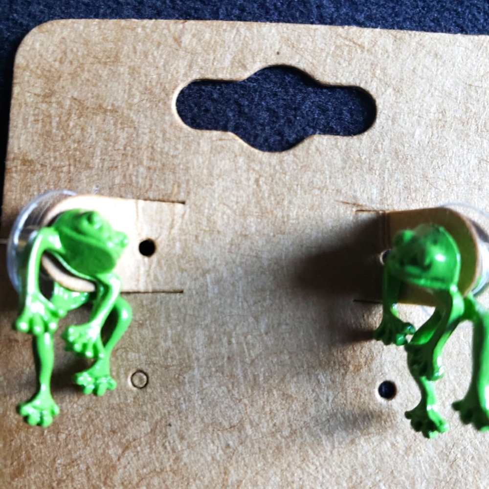 COPY - Frogs hanging out earrings